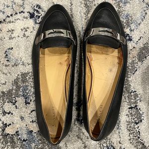 Coach leather flats with silver accent